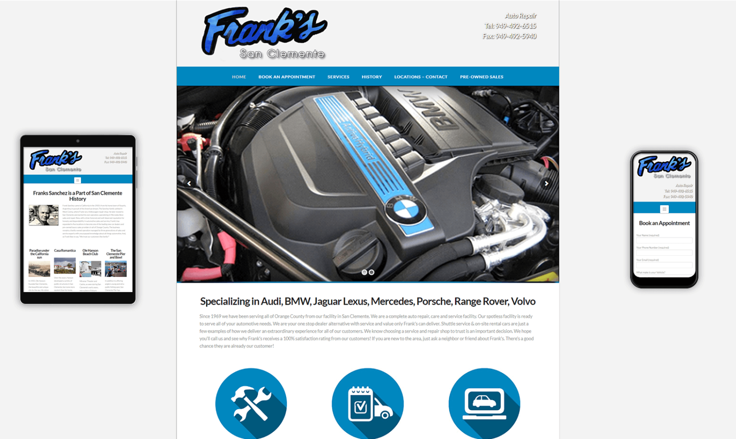 Frank's Auto Repair Website - San Clemente