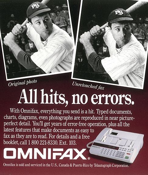 OMNIFAX Print Ad - All hits, no errors
